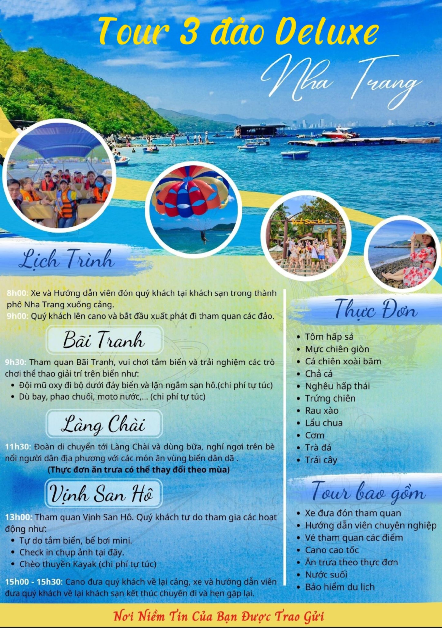 Tour 3 đảo Deluxe Tour 3 đảo Deluxe